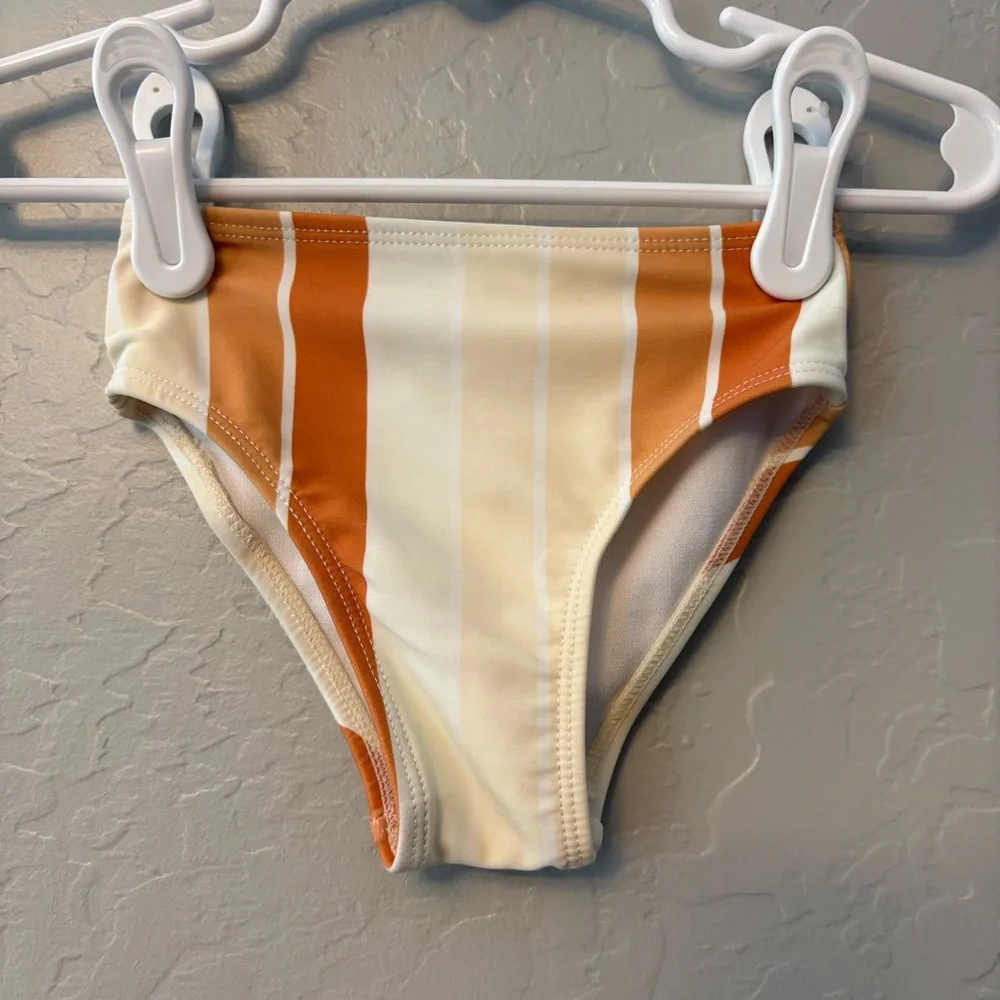Roco Swim neutral striped cross back bikini two piece swimsuit size 12-18 months